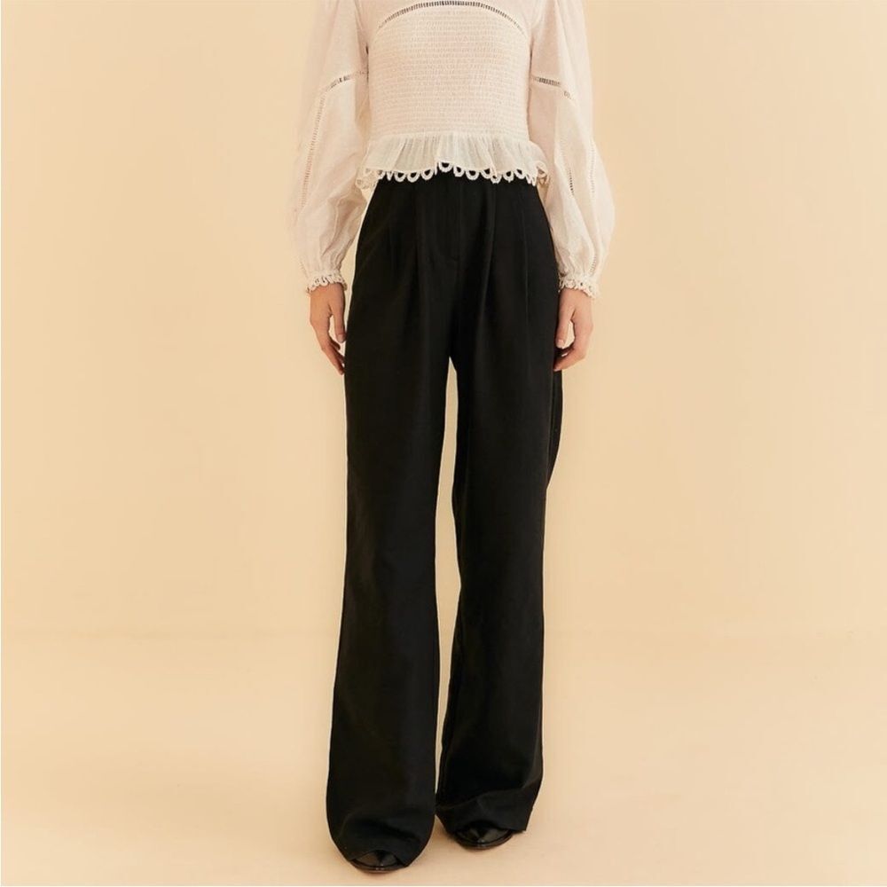 Farm Rio Wide Leg Ribbed Twill Pants